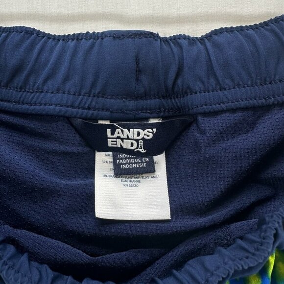 Lands' End Swim Board Shorts Boys Sz XL(14-16) Tie Dye Stretchy Lined Blue Green - Picture 6 of 8